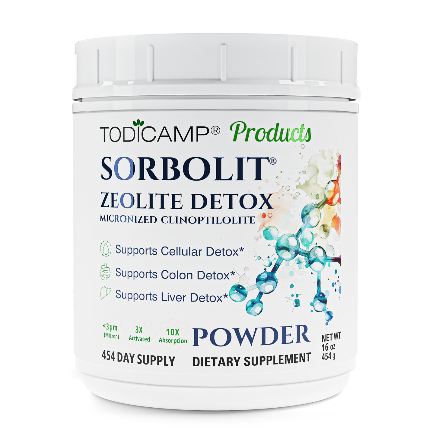 Zeolite Detox Sorbolit Powder - 454 Days Supply